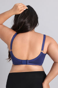 Zivame True Curv Single Layered Non Wired Full Coverage Minimiser Bra - Blue Depth — thumbnail 4
